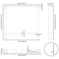 vidaXL Soffbordsben antracit 2 st 80x(72-73) cm stål - Bild 10