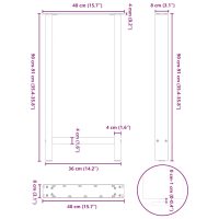 vidaXL Soffbordsben vit 2 st 40x(90-91) cm stål - Bild 10