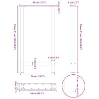 vidaXL Soffbordsben antracit 2 st 40x(90-91) cm stål - Bild 10