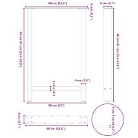 vidaXL Soffbordsben vit 2 st 60x(90-91) cm stål - Bild 10