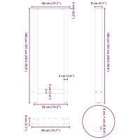 vidaXL Soffbordsben svart 2 st 40x(100-101) cm stål - Bild 10