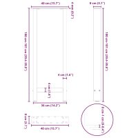 vidaXL Soffbordsben vit 2 st 40x(100-101) cm stål - Bild 10