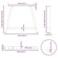 vidaXL Soffbordsben A-formade 2 st antracit 100x(72-73) cm stål - Bild 10