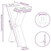 vidaXL Soffbordsben X-formade 2 st svart 30x(30-31) cm stål - Bild 9