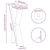 vidaXL Soffbordsben X-formade 2 st vit 38x(42-43) cm stål - Bild 10