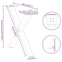 vidaXL Soffbordsben X-formade 2 st vit 50x(42-43) cm stål - Bild 10