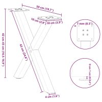 vidaXL Soffbordsben X-formade 2 st antracit 50x(42-43) cm stål - Bild 10