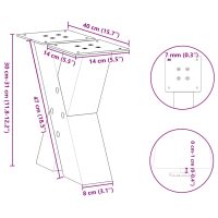 vidaXL Soffbordsben X-formade 2 st antracit 40x(30-31) cm stål - Bild 10