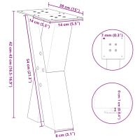 vidaXL Soffbordsben X-formade 2 st vit 38x(42-43) cm stål - Bild 10