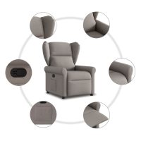 vidaXL Reclinerfåtölj taupe tyg - Bild 7