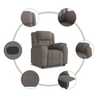 vidaXL Reclinerfåtölj taupe tyg - Bild 7