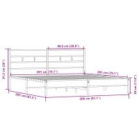 vidaXL Sängram utan madrass metall sonoma-ek 200x200 cm - Bild 9