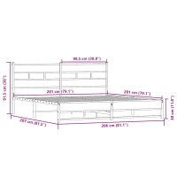 vidaXL Sängram utan madrass metall sonoma-ek 200x200 cm - Bild 9