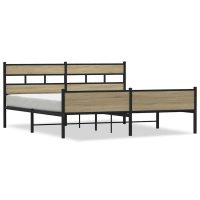 vidaXL Sängram utan madrass metall sonoma-ek 183x213 cm - Bild 2