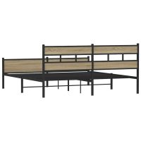 vidaXL Sängram utan madrass metall sonoma-ek 183x213 cm - Bild 6