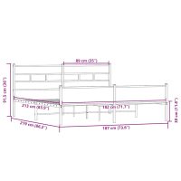 vidaXL Sängram utan madrass metall sonoma-ek 183x213 cm - Bild 9