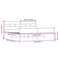 vidaXL Sängram utan madrass metall sonoma-ek 200x200 cm - Bild 9