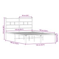 vidaXL Sängram utan madrass metall sonoma-ek 135x190 cm - Bild 9