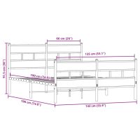 vidaXL Sängram utan madrass metall sonoma-ek 135x190 cm - Bild 9