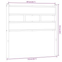 vidaXL Sänggavel sonoma-ek 107 cm järn och konstruerat trä - Bild 6