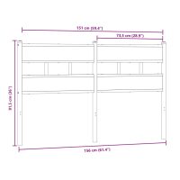 vidaXL Sänggavel sonoma-ek 150 cm järn och konstruerat trä - Bild 6