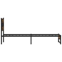 vidaXL Sängram utan madrass metall rökfärgad ek 107x203 cm - Bild 5