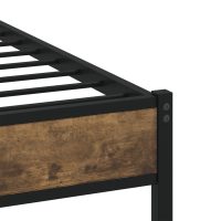 vidaXL Sängram utan madrass metall rökfärgad ek 107x203 cm - Bild 7