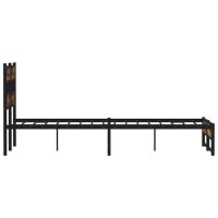 vidaXL Sängram utan madrass metall rökfärgad ek 120x190 cm - Bild 5