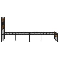 vidaXL Sängram utan madrass metall rökfärgad ek 140x190 cm - Bild 5