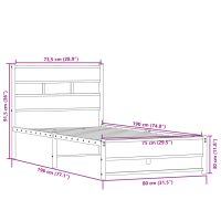 vidaXL Sängram utan madrass metall sonoma-ek 75x190 cm - Bild 9