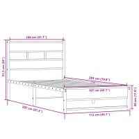 vidaXL Sängram utan madrass metall sonoma-ek 107x203 cm - Bild 9