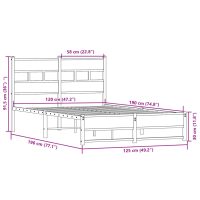 vidaXL Sängram utan madrass metall sonoma-ek 120x190 cm - Bild 9