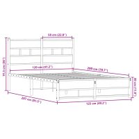 vidaXL Sängram utan madrass metall sonoma-ek 120x200 cm - Bild 9