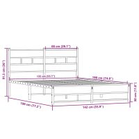 vidaXL Sängram utan madrass metall sonoma-ek 135x190 cm - Bild 9