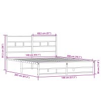 vidaXL Sängram utan madrass metall sonoma-ek 140x200 cm - Bild 9