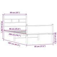 vidaXL Sängram utan madrass sonoma-ek 90x200 cm konstruerad trä - Bild 9