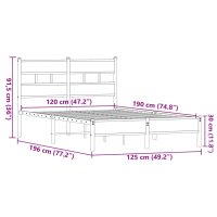 vidaXL Sängram utan madrass brun ek 120x190 cm konstruerad trä - Bild 9