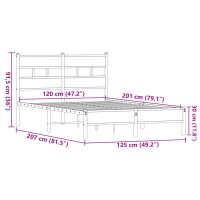 vidaXL Sängram utan madrass brun ek 120x200 cm konstruerad trä - Bild 9