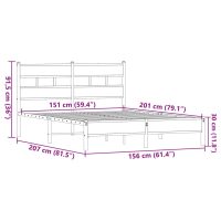vidaXL Sängram utan madrass brun ek 150x200 cm konstruerad trä - Bild 9