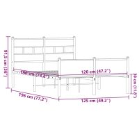 vidaXL Sängram utan madrass brun ek 120x190 cm konstruerad trä - Bild 9