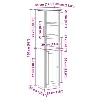 vidaXL Badrumsskåp BODO vit 44x30x160 cm - Bild 8