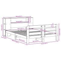 vidaXL Sängram utan madrass vaxbrun 140x200 cm massiv furu - Bild 12