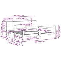 vidaXL Sängram utan madrass vaxbrun 180x200 cm massiv furu - Bild 12