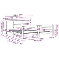 vidaXL Sängram utan madrass vaxbrun 200x200 cm massiv furu - Bild 12