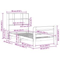 vidaXL Sängram utan madrass vaxad brun 90x200 cm massiv furu - Bild 11