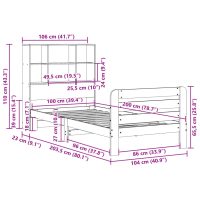 vidaXL Sängram utan madrass vit 100x200 cm massiv furu - Bild 11