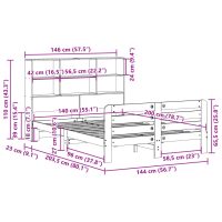 vidaXL Sängram utan madrass 140x200 cm massiv furu - Bild 11