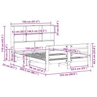 vidaXL Sängram utan madrass 150x200 cm massiv furu - Bild 11