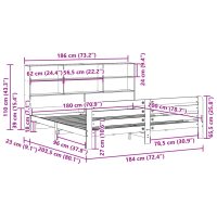 vidaXL Sängram utan madrass vaxbrun 180x200 cm massiv furu - Bild 11