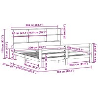 vidaXL Sängram utan madrass 200x200 cm massiv furu - Bild 11